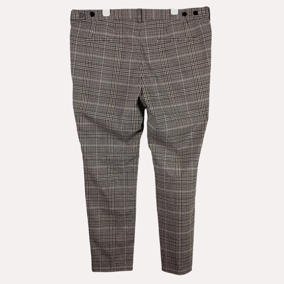 H&M Plaid Skinny Fit Ankle Pants Womens 36 38x28 Brown Dark Academia Preppy - Picture 4 of 8